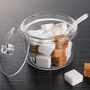 Patelai 12 Pieces Sugar Bowl Acrylic Clear Sugar Bowl with Lid and Salt Spoon Storage Jar with Airtight Lid for Salt, Tea, Spices, Herbs, Condiments