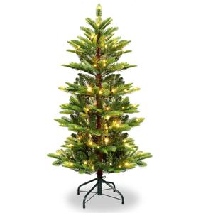 Christmas Tree 4Ft Prelit Artificial Xmas Trees 100 Lights 298 Branch Tips for Realistic Full Appearance