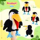 Animal Hand Puppets 11 Inch Bird Plush Toucan Owl Eagle Parrot Flamingo Peacock Puppet Toys Role-Play Puppets for Kids Storytelling Imaginative Pretend Play Teaching Preschool(Toucan)