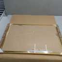 Bulletin Board with White Linen, 24"x18", Cork Boards for Walls with Gold Aluminum Frame, Hanging Pin Board Vision Board for Home Office Kitchen Room Decor, 10 Push Pins