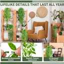 Palonu 4 Pack Faux Artificial Hanging Plants, Fake Potted Greenery with Eucalyptus Vine, Mandala, Pea Pod Leaves & String of Pearls in Pots for Office, Living Room, Bathroom, Indoor & Outdoor Dcor