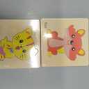 8pcs Wooden Puzzles for Toddlers 1 2 3 4, Toddler Puzzles Ages 1 2 3 4, Montessori Educational Jigsaw Toys Puzzles Christmas Birthday Gift for Kids Girl Boy 1-4 Year Old (Zoo Animals)