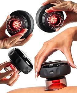 REVO The Original 4-in-1 Smart Cupping Therapy Massager, Red Light Therapy for Targeted Pain Relief, Knots, Aches, Muscle Soreness, Circulation & Tighter Skin, Portable Cupping Kit (Four Pack)