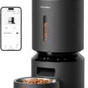 PETLIBRO Automatic Cat Feeder, 5G WiFi Automatic Dog Feeder with Freshness Preservation, 5L Timed Cat Feeder with Low Food Sensor, Up to 10 Meals Per Day, Granary Pet Feeder for Cats, Black