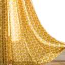 VOGOL Thermal Insulated Window Room Grommet Curtain Drapes for Bedroom and Living Room, Set of 2 Curtains & Panels, 52 x 84 Inches, Yellow Geo Pattern in White