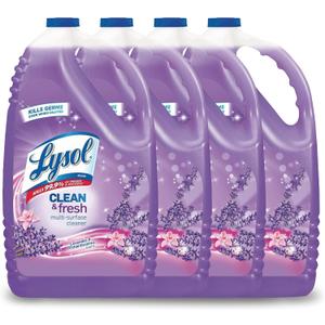 Lysol Multi-Surface Cleaner, Sanitizing and Disinfecting Pour, to Clean and Deodorize, Lavender and Orchard Essence, 144oz (Pack of 4)