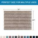 H.VERSAILTEX Bath Mats for Bathroom Non Slip Extra Thick Chenille Striped Bath Rug 24" x 36" Absorbent Non Skid Fluffy Soft Shaggy Rugs Washable Dry Fast Plush Mats for Indoor, Bath Room, Tub - Taupe