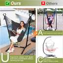 Hammock with Stand Phone Holder Included Double Hanging Chair Macrame Boho Handmade Adjustable Swing Indoor Outdoor Patio Yard Garden Porch 400lbs Capacity (2022 Grey)