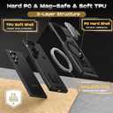 for Samsung Galaxy S22 Ultra/S23 Ultra Case with MagSafe[Built-in Camera Cover Stand][Military-Grade Shockproof][Dual Layer Protection]Heavy Duty Bumper for S22 Ultra/S23 Ultra Phone Case,Black