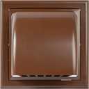 Plastic 4 inches Brown Ventilation Grille with Vent Hood, Built in One Direction Gravity Flap - 3.9 inches / 7.5 inches x7.5 inches (4", Brown with Hood)
