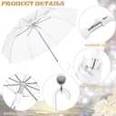 Aodaer Clear Wedding Umbrella with Foldable Storage Box Transparent Auto Open Stick Umbrellas Windproof Large Canopy Umbrella with J Hook Handle for Outdoor Activities, Wedding Photography
