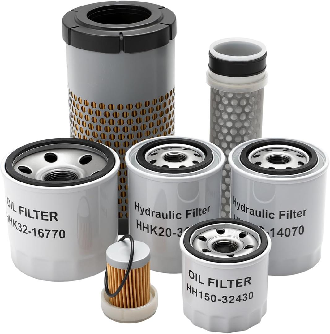 7Pcs Maintenance Filters Kit Fit for Kubota RTV-X900 (HST), Replace 1G319-11210, K7591-82360, HH150-32430, HHK70-14070, HHK32-16770, 6A320-58862, HHK20-36990
