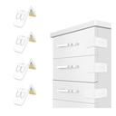 FYY Cabinet Locks for Babies, 4 Pack Child Proof Cabinet Locks Child Safety Locks for Cabinets Baby Proofing Angle Type Drawer Locks Latches with Strong Adhesive for Drawers Doors Cabinets