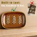 Miamolo Soap Dish for Shower, Bar Soap Holder with Raised Ridges, Non-Stick | Ceramic Soap Saver, Ideal for Counter & Countertop | Versatile Tray for Sponges, Jewelry & Brush | Easy Cleaning, Dark Brown
