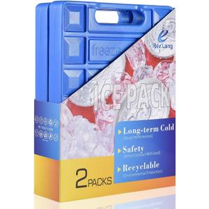 Large Freezer Cold Ice Pack Block Ice Chest, Reusable Long Lasting Quick Freezes with A Handle, for Coolers Lunch Box/Bag(1000g Set of 2)