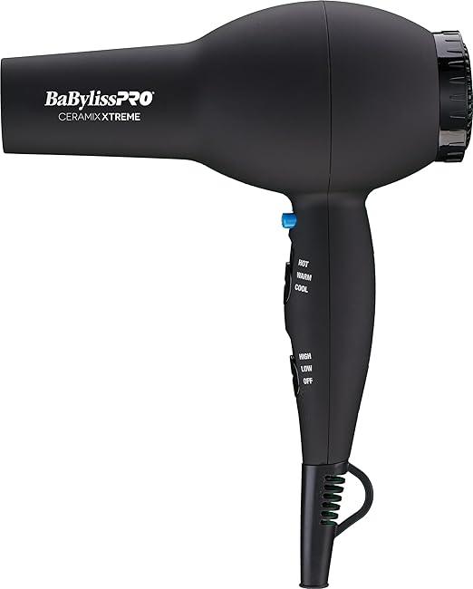 BaBylissPRO Ceramix Xtreme Hair Dryer, 2000Watt Professional Blow Dryer with Concentrator Nozzle, 6 Heat/Speed Settings, For All Hair Types