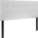 Flash Furniture Full Tufted Vinyl Headboard, White Adjustable Height, Easy Install, Bedroom Decor, 
White vinyl upholstery with box stitch design, Headboard Size: 56.5"W x 2.75"D x 22.5"H