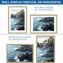 Hongkee 24x36 Poster Frame Set of 2, Natural Oak Wood Style - Display 20x30 Picture with Mat or 24 x 36 Poster without Mat, Wall Mounting Horizontal and Vertical