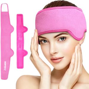 Headache Ice Pack Head Wrap for Migraines Reusable Gel Forehead Ice Pack for Injuries Cold Pack Head Ice Therapy Wrap for Headache Relief Fever Tension Sinus Pain Chemo Head Injuries Stress(Hot Pink)