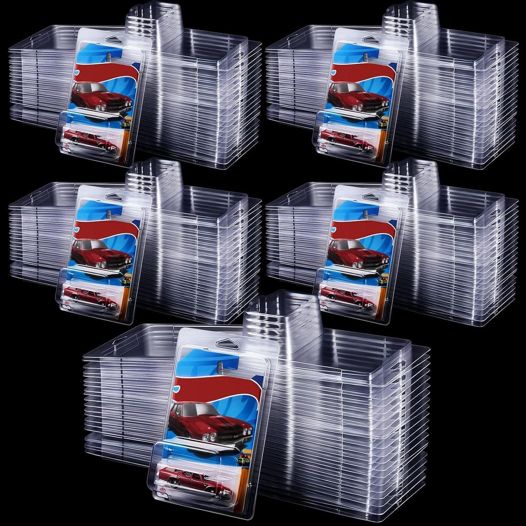 Wesiti 120 Pcs Protector Case Compatible with Hot Wheels Plastic Model Car Clamshell Cases Display Clear Protective Car Blister Pack Covers for Storage, 7.5 x 5 x 2 Inch