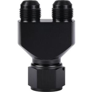 12AN Female to Parallel Dual 10AN 10AN Male Y Block Fuel Fitting Splitter Adapter Connector Aluminum Black