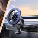 pop-tech for MagSafe CD Slot Car Phone Holder, [Built-in Steel Plate] Universal Magnetic CD Player Cell Phone Mount, Adjustable Magnet CD Cellphone Cradle Fit for iPhone All Smartphones, Black