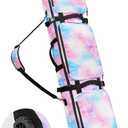 Bosynoy Snowboard Bag with Wheels, Extendable Ski Bags for Air Travel Length up to 175cm, Water Resistant Snowboard Travel Bags for Flying, Padded Ski Bag for Boots Up to Size 13, Helmet, Jacket, Pink (Mixed Colors)
