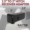 2.5 Inch to 2 Inch Hitch Reducer Sleeve for Ram 2500 3500 Accessories, Push in with Confidence Perfect Alignment Hitch Receiver Adapter