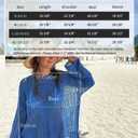 Crochet Cover Up Hollow Out Drop Shoulder Cover-ups Knit Long Sleeve Beach Dress for Women (Blue, S)