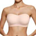 Vertvie Straplss Push UP Bas Seamless Wireless Bandeau Bra Comfortable, Supportive, and Versatile for Everyday Wear (Nude,Medium) (M)