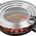 Stainless Steel Splatter Screen for Frying Pan - Grease Splatter Guard with Folding Handle - Cover Oil Splash from Bacon, Oil, or Deep Fryer - Food Strainer and Universal Cookware
