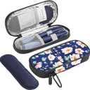 Gelozid Insulin Cooler Travel Case Diabetic Medication Insulated Cool Organizer with 2 Reusable Ice Packs for Insulin Pen and Other Diabetic Supplies, for The Daily Life and Trip, White Flower