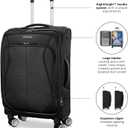American Tourister 4 KIX 3.0 Checked-Medium Softside Expandable Luggage with 4 Spinner Wheels, Black
