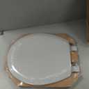 Mayfair Cameron Silver Toilet Seat, Non Slip Heavy Duty Wood, Easy Clean, Made in USA, Round