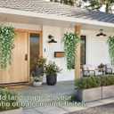 RECUTMS Artificial Hanging Plants Fake Hanging Plant Faux Eucalyptus Leaf Greenery Vine Outdoor UV Resistant Plastic Plants Home Garden Wedding Party Indoor Outdoor Decorations(White)