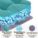 MAGIC ELEPHANT Chair Cushions for Dining Chairs, Memory Foam Kitchen Chair Cushions Set of 4, Non-Slip Thick Dining Room Chair Pads Seat Cushions, 15.5" x 15.5" x 4" (Aqua Green)
