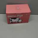 Large Porcelain Butter Dish with Lid, Candiicap Classic Color Changing Butter Keeper for Countertop, Large Butter Holder for Butter Storage, Dishwasher Safe (Navy Blue)