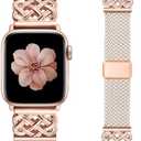 TOYOUTHS Braided Magnetic Band Compatible with Apple Watch Bands 38/40/41/42/44/45/46/49mm Women Men, Dressy Celtic Metal Stretchy Elastic Strap for iWatch Series 11 10 9 8 7 6 5 4 SE/Ultra 3 2 1