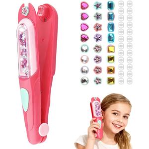 Hair Gem Stamper Toy for Girls, Bling Hair Jewels Styling Tool with Reusable Shining Diamonds, Sparkling Hair Bedazzler Toy & Parent-Child Interactive Kit (1)