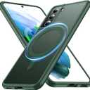 [NO.1 Magnetic for Samsung Galaxy S21 Case with MagSafe[Military Grade Drop Tested][Translucent Matte][Anti-Fingerprint] Soft Silicone Bumper for Samsung Galaxy S21 Phone Case Slim,Green