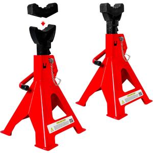 Jack Stands 3 Ton (6,600 LBs), 11.22"-16.54" Adjustable with Double Pin Locking for Reinforced Safety. Car Jack Stand with Extra Rubber Pads for Trucks, Home,Garage,Lifting,1 Pair Red