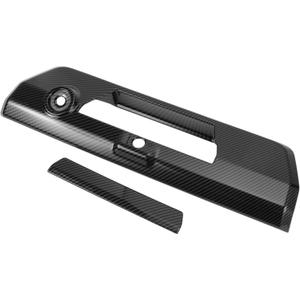 1 Set Tailgate Handle Cover Exterior Trim for Ford F-150 2021-2024 ABS Carbon Fiber Pattern Black