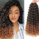 8 Packs 18 inch GoGo Curl Crochet Hair for Black Women Water Wave Curly Crochet Braiding Hair Ocean Wave Beach Curl Wavy Crochet Hair Extensions (Pack of 8, 1B/27#)