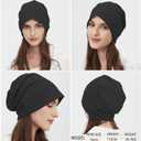 Summer T-Shirt Cotton Slouchy Beanie for Women Men Fashion Style Soft Hipster Daily Hat Lightweight Skull Sleep Cap (Gray)