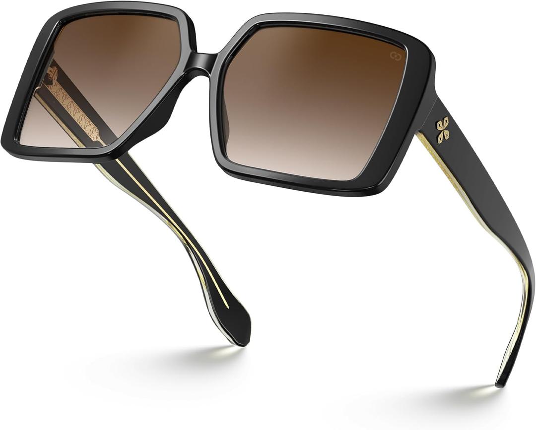 VISOONE Oversized Square Sunglasses Womens Big Large Wide Designer Trendy Fashion Accessories UV400 Protection Shades Harvard