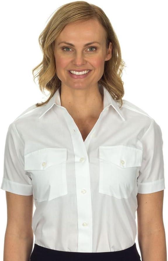 Women's Aviator Shirt, Short Sleeve by Van Heusen, Size Medium 
