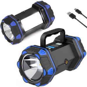 Led Camping Lantern Rechargeable, Camping Flashlight 1500LM, 8 Light Modes, Camping Lights 4800 Capacity, Portable Bright Flash Light for Emergencies, Power Outages, Hurricane, (Blue, 2 Pack)