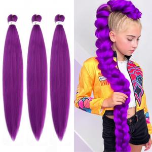 Braiding Hair Extensions Pre Stretched Long Synthetic Braids Hair Extension Purple 26 Inches