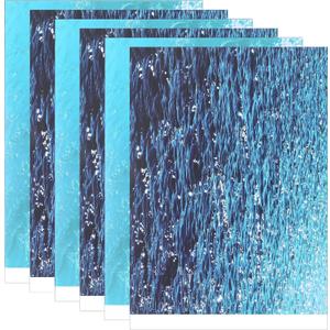 6 Pcs Artificial Ripple Water Effect Sheets Ocean Diorama Supplies Paper Self Adhesive Realistic Stream Background Miniature River Scenery DIY Accessories for Sand Table Model Decor Lake(2 Styles)