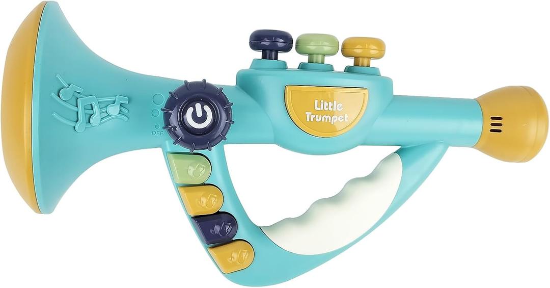 Musical Instruments Toys for Kids, Toddlers Little Trumpet and Baby Educational Toy for Girls & Boys Ages 1-3 (Blue)